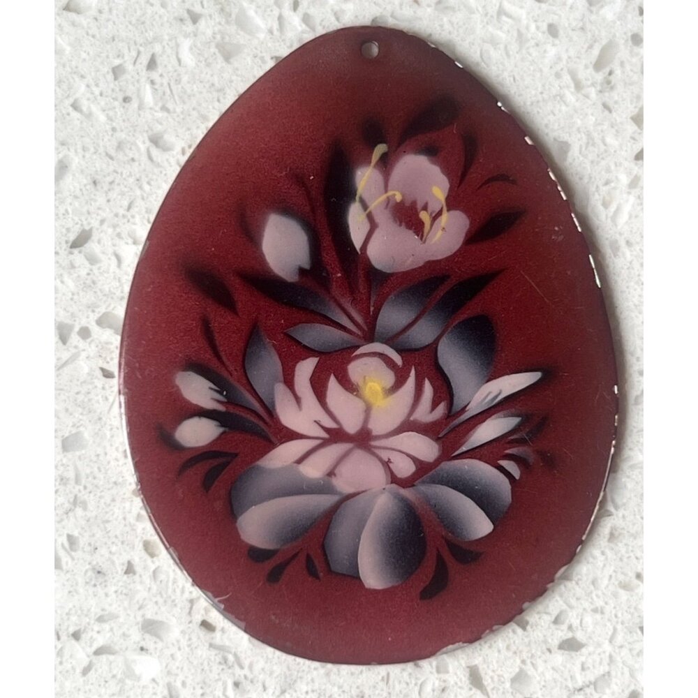 Set Of 3 Hand-Painted Mother Of Pearl Pendants Floral & Duck Designs Decorative - Picture 9 of 16